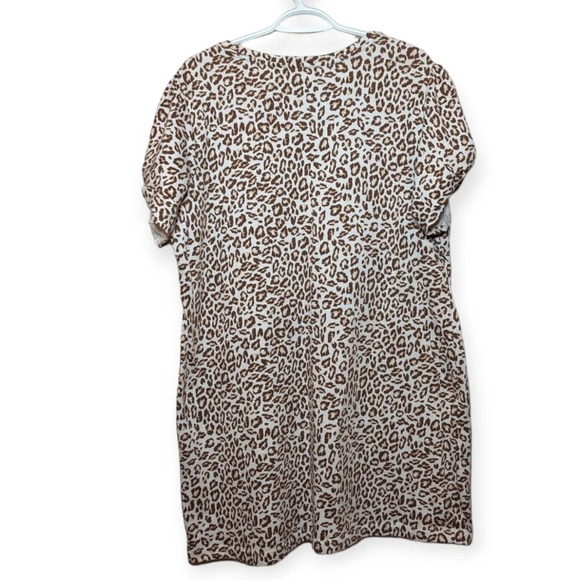 Nine West Animal Print Leopard Shift  T Shirt Dress XXL Plus Size - Picture 2 of 10